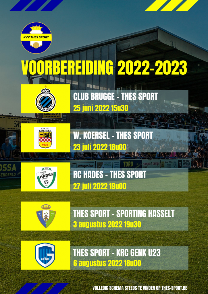 Voorbereiding 2022-2023 - KVV THES SPORT TESSENDERLO